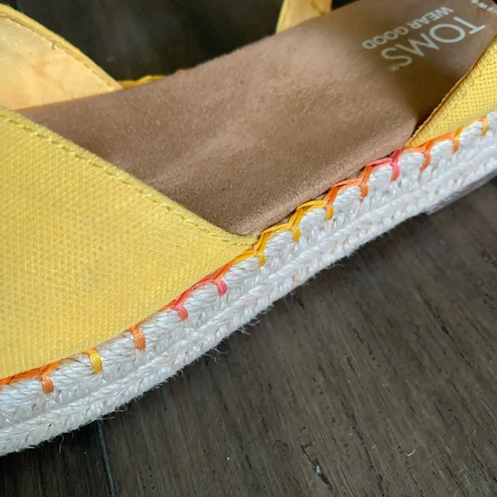 TOMS Yellow and Orange Espadrille Sandals - Picture 4 of 5